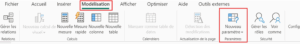 Voici la rubrique paramètre Power BI